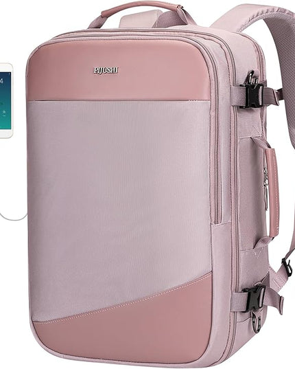 PIJUSHI Travel Backpack for Women Carry on Suitcase Backpack Flight Approved Personal Item Bag Fits 16 Inch Laptop(PE035 Light Purple)