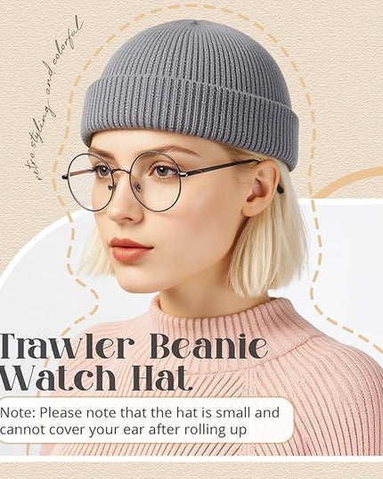 SATINIOR Trawler Beanie Watch Hat Roll-up Edge Skullcap Fisherman Beanie for Women Men