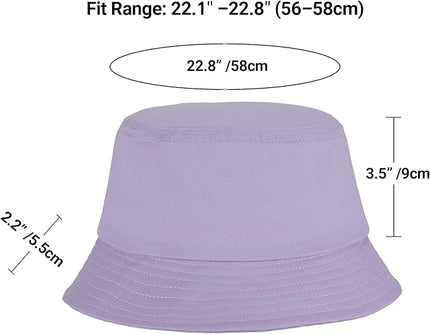 Umeepar Unisex Cotton Packable Bucket Hat Sun Hat Plain Colors for Men Women