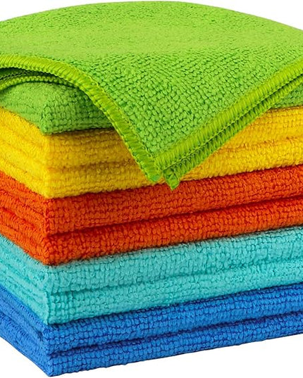 AIDEA Microfiber Cleaning Cloth 10PK, Micro Fiber Cloth for Cleaning Cars, Premium All Purpose Car Towels, Dusting Cloth Cleaning Rags SUVs, House, Kitchen, Window, Workshops, 12"×12"