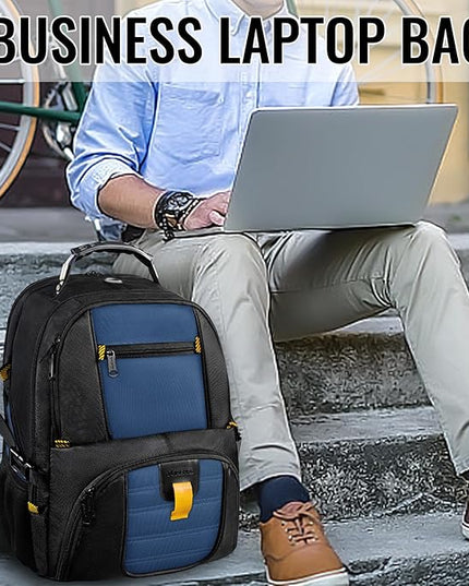 YOREPEK 18.4 Laptop Backpack, Large Backpacks with USB Charger Port, TSA Friendly Flight Approved Weekend Carry on Backpack with Luggage Strap for Men and Women, Roy Blue