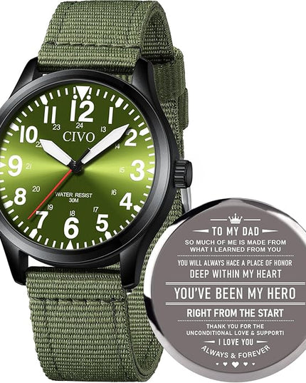 CIVO Analog Wrist Watches for Men: Waterproof Stainless Steel Mens Watches - Silver Watch with Easy Read Dial Men's Watch for Gift
