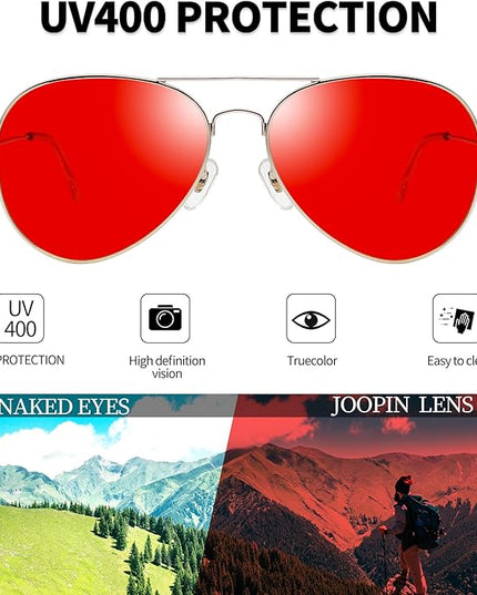 Joopin Polarized Metal Aviation Sunglasses Men, Classic Military Sun Glasses Women, Rectangle Shades UV400 Protection Costume