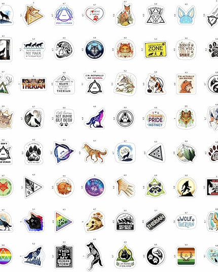 100Pcs Therian Stickers for Water Botttle, Laptop - Therian Gifts, Party Supplies - Gift for Women & Men