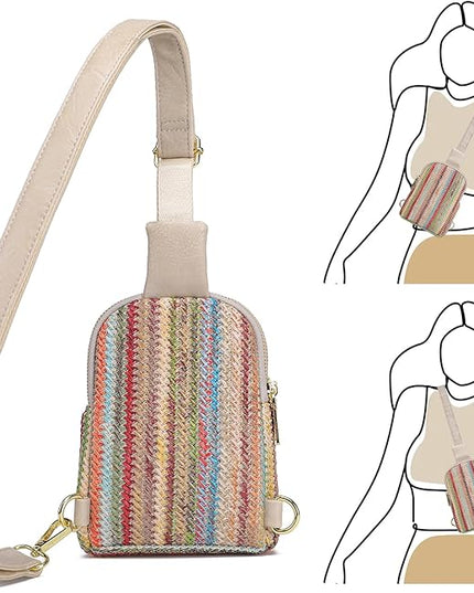 INICAT Faux Straw Crossbody Bags Beach Gifts Valentines Day Her Cruise Ship Essentials Women Summer Small Sling Purses