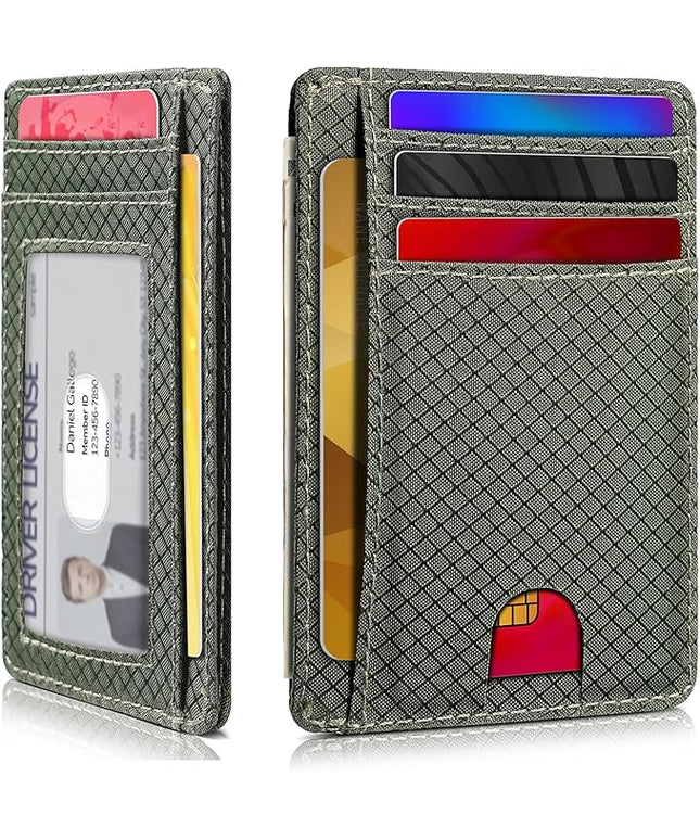 Artpaxy Slim Wallet for Men & Women, Minimalist Front Pocket Card Holder for Travel, RFID Blocking, Water Resistant Nylon Wallet for ID & Cash & Credit Card