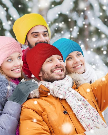 48 Pcs Bulk Winter Knit Beanies Gloves Men Women Warm Beanie Touchscreen Gloves Set Cozy Winter Accessories