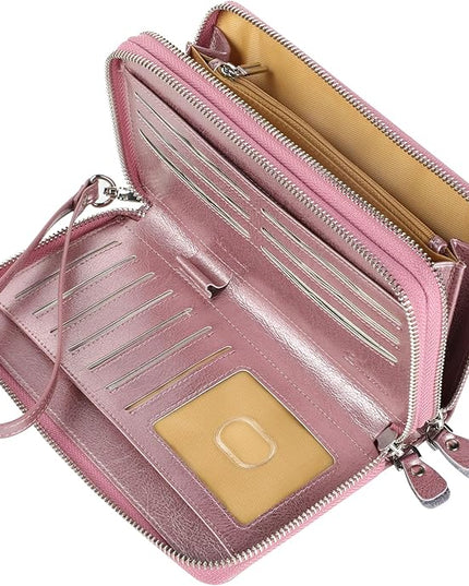 Lavemi Small Compact Women Wallet RFID Blocking Genuine Leather Bifold Purse with ID Windows