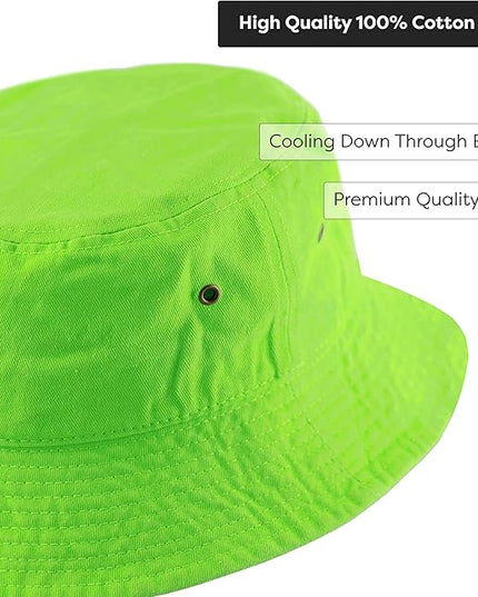 The Hat Depot Bucket Hat - Unisex 100% Cotton & Denim UPF 50 Packable Summer Travel Beach Sun Hat