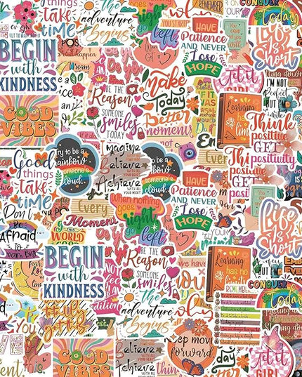100PCS Motivational Stickers, Inspirational Words Sticker for Adults Teens, Vision Board Positive Affirmation Sticker, Water Bottle Laptop Journaling Reward Stickers for Teachers Students