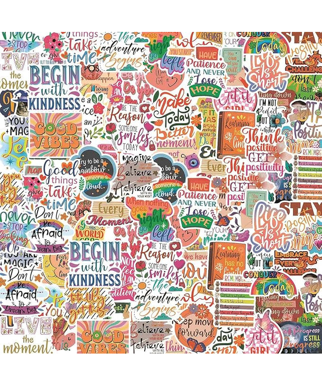 100PCS Motivational Stickers, Inspirational Words Sticker for Adults Teens, Vision Board Positive Affirmation Sticker, Water Bottle Laptop Journaling Reward Stickers for Teachers Students