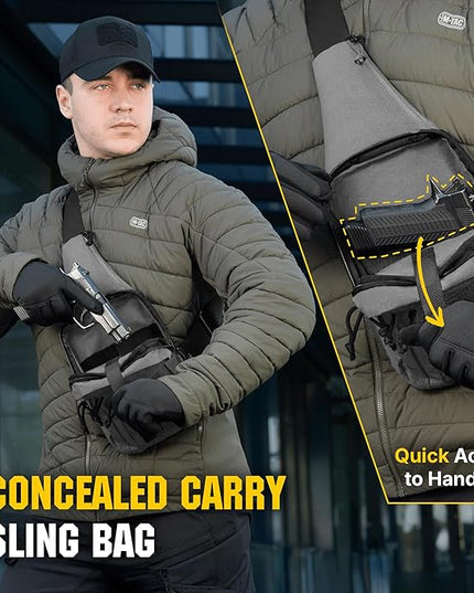 M-Tac CCW Sling Bag for Men & Women - EDC Shoulder Bag Tactical - Crossbody Concealed Carry Bag - Mens Chest Pack