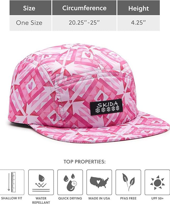 Skida 5 Panel Cap Outdoor UPF Sun Protection Wide Brim Camp Hat Running, Hiking, Golf, Pickleball, Beach Outings