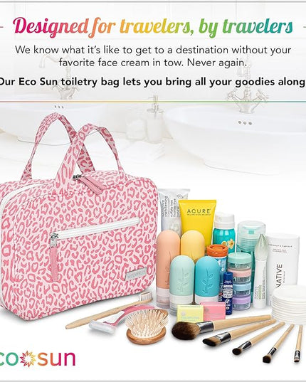 Eco Sun Hanging Travel Toiletry Bag — Designed in Hawaii — Water-resistant Travel Organizer for Bathroom Accessories