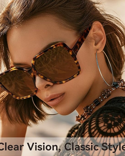 Dollger Oversized Square Sunglasses for Women Big Large Wide Fashion Shades for Men UV Protection Unisex