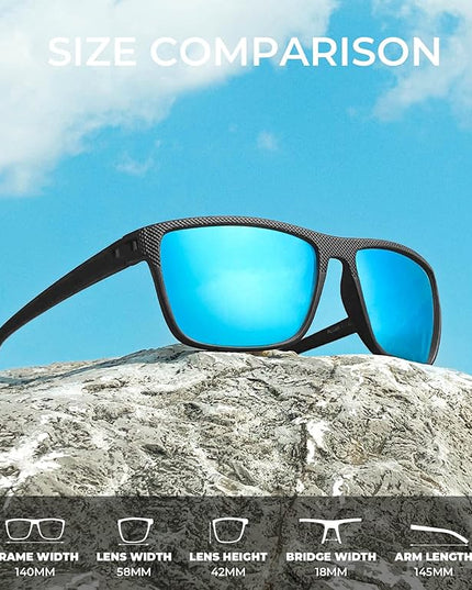 KALIYADI Polarized Sunglasses for Men, Lightweight Sun Glasses with UV Protection for Driving Fishing Golf