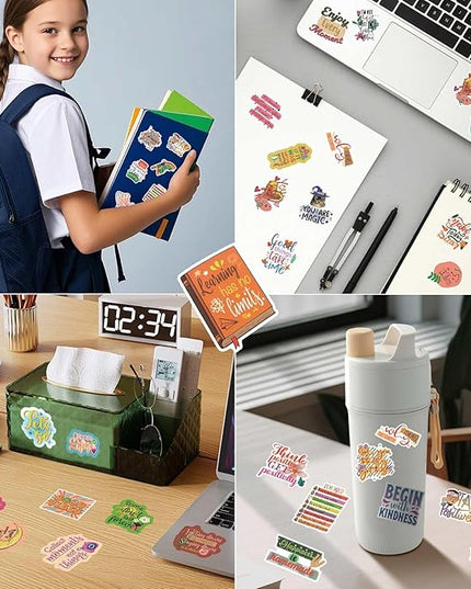 100PCS Motivational Stickers, Inspirational Words Sticker for Adults Teens, Vision Board Positive Affirmation Sticker, Water Bottle Laptop Journaling Reward Stickers for Teachers Students