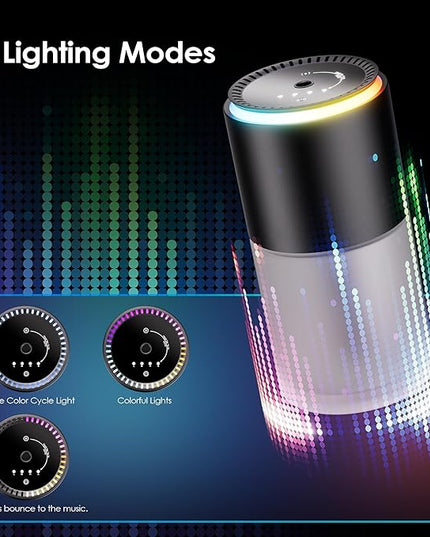 Car Air Freshener, Smart Car Air Freshener,car Diffuser with 150 ML (5oz) Capacity Multi-fragrance,RGB Music Syncing Light, Auto On/Off (Cologne)