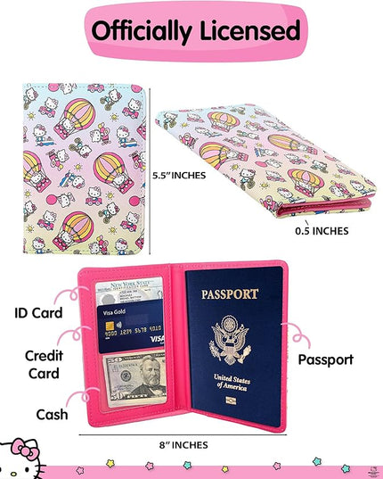 Hello Kitty Passport Holder for Travel Official License, Cute Passport Cover, Sanrio Gifts