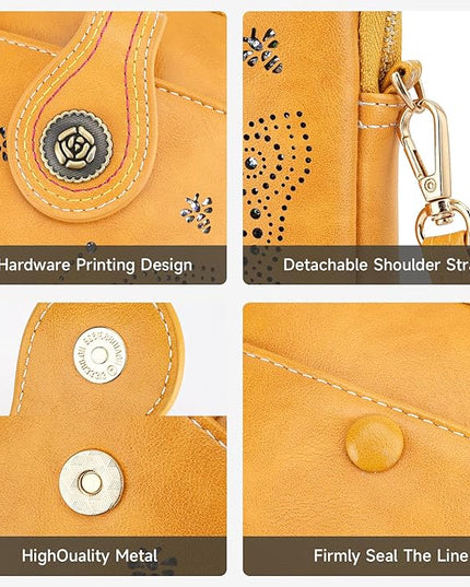 Small Crossbody Bags for Women, Lightweight Mini Cute Cell Phone Purse for Women with Tassel Shining Butterfly