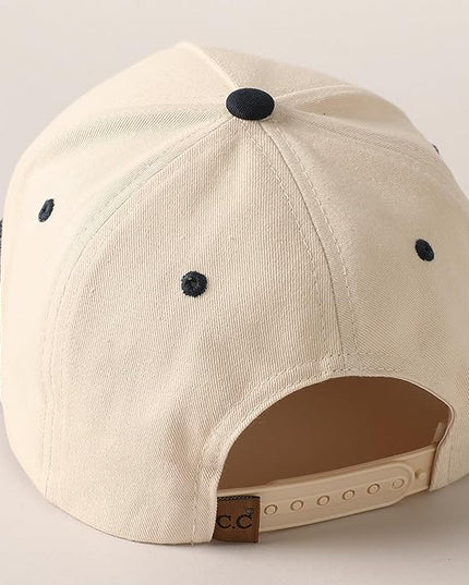 MIRMARU Two-Tone Vintage Canvas Trucker Hats for Men & Women, Adjustable Size Baseball Caps with Trendy Embroidered Design