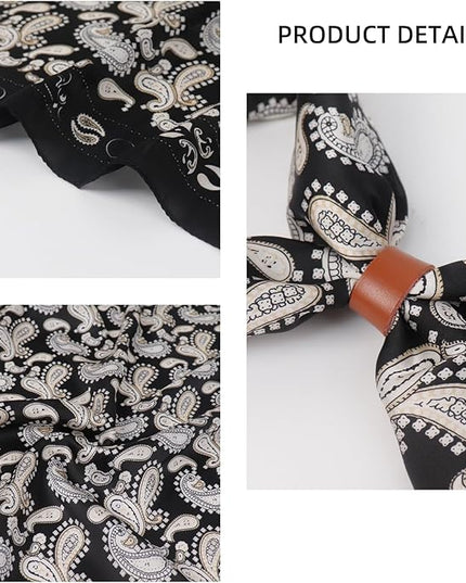 27.5 Inches Square Silk Feeling Neck Scarf for Men Necktie Silk Bandanas Pocket Square Cowboy Scarves