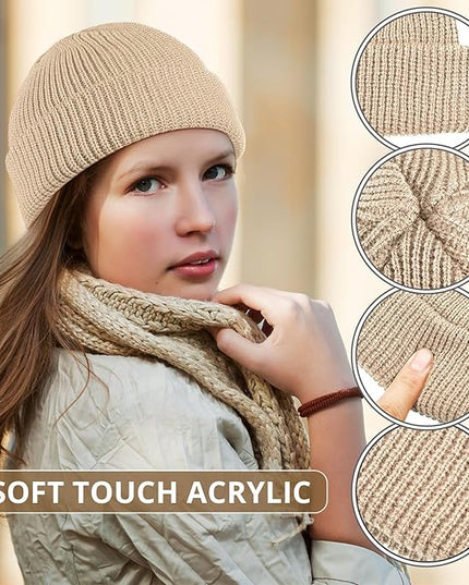 SATINIOR Trawler Beanie Watch Hat Roll-up Edge Skullcap Fisherman Beanie for Women Men