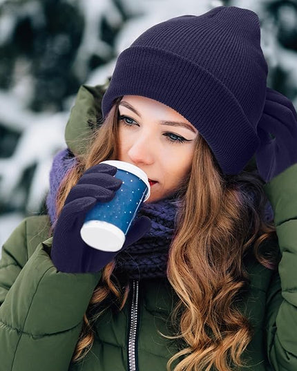 Yunsailing 48Pcs Bulk Winter Beanie Hat Scarf Gloves Winter Set for Men Women Knit Beanies Homeless Care Package Supplies