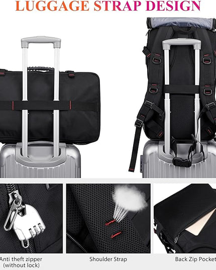 WITZMAN Carry On Travel Backpack for Men Duffle Bags Fit for 17 Inch Laptop Airline Approved Laptop Backpack(B685 Black)