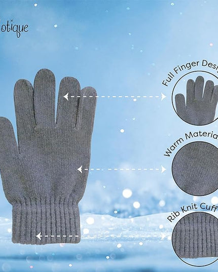 Motique Accessories Chenille Gloves Women Winter Magic Warm Gloves