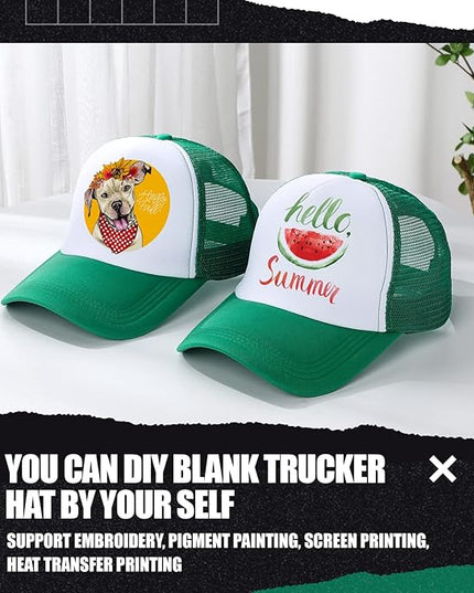 10 Pcs Sublimation Blank Trucker Hats Bulk Mesh Baseball Cap Polyester Mesh Trucker Hat for Men and Women