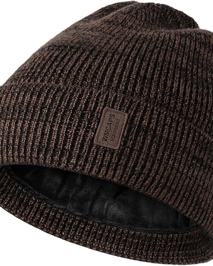 Wmcaps Winter Beanie for Men Women, Fleece Lined Beanie Soft Warm Knit Hat Ski Stocking Cuffed Cap