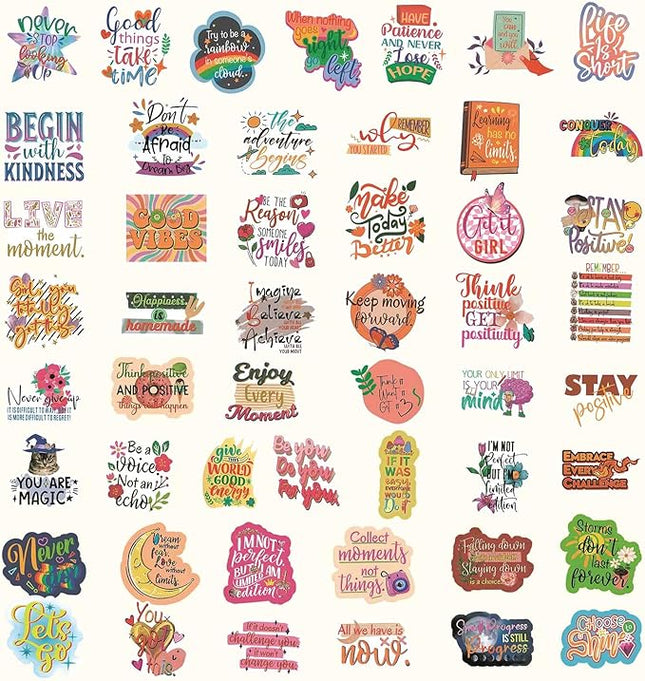 100PCS Motivational Stickers, Inspirational Words Sticker for Adults Teens, Vision Board Positive Affirmation Sticker, Water Bottle Laptop Journaling Reward Stickers for Teachers Students