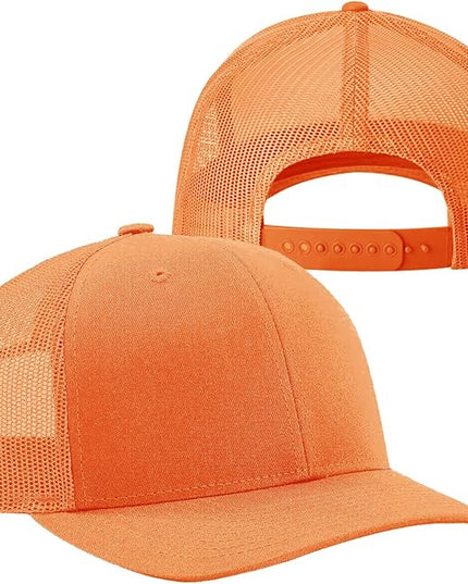 TZ Promise Men Women Plain Cotton Trucker Cap with Breathable Mesh Back, Snapback Baseball Hats
