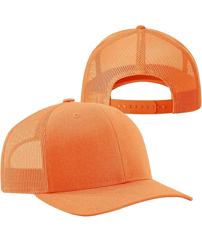 TZ Promise Men Women Plain Cotton Trucker Cap with Breathable Mesh Back, Snapback Baseball Hats