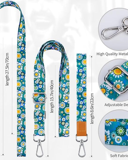 Phone Lanyards, Wrist Lanyards for Keys, Adjustable Shoulder Neck Strap,Universal Crossbody Cell Phone Lanyard for iPhone Case ID Badges,Card Holder, Car Key, and Most Smartphones (Daisy)