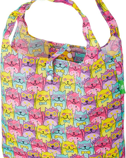 ECO CHIC Foldable Reusable Grocery Bags - Lightweight, Recycled & Reusable Shopping Bag - Waterproof Packable Tote
