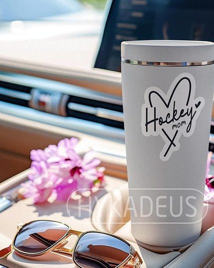 (3PCS) Hockey Mom Stickers – Waterproof Vinyl Decals for Water Bottles, Car, Laptop, Tumbler, Phone Case – Hockey Mom Gift for Moms, Mamas & Grandmas – Size 3" x 2.2"