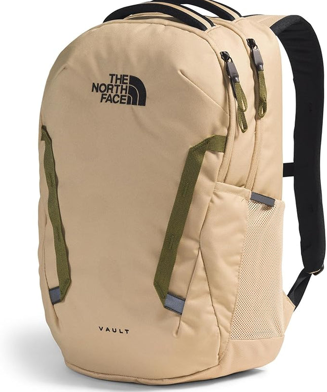 The North Face Vault Everyday Laptop Backpack - Commuter Travel Bag, Water-Repellent Finish, Spacious Compartment, Khaki Stone/TNF Black, One Size