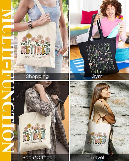 AUSVKAI Canvas Tote Bag Aesthetic for Women, Cute Reusable Cloth Cotton Bags for College Shopping Beach Grocery Trendy Gifts
