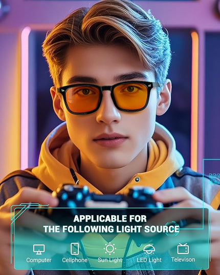 TIJN Blue Light Blocking Glasses Dual AR Coatings Amber Orange Lens for Computer Gaming