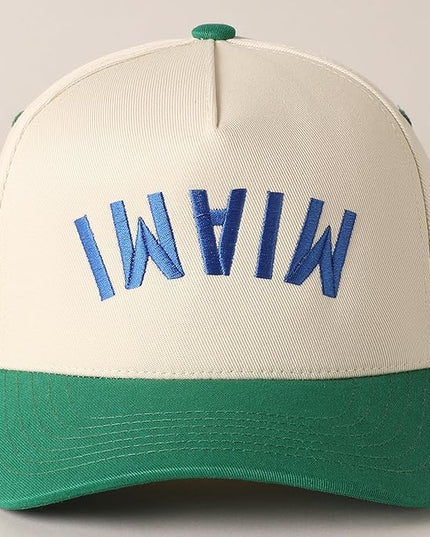 MIRMARU Two-Tone Vintage Canvas Trucker Hats for Men & Women, Adjustable Size Baseball Caps with Trendy Embroidered Design