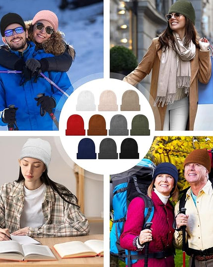Winter Beanie Hats Bulk for Women Men Cozy Knitted Cuffed Skull Cap Soft Ski Hat for Homeless Gift Donation