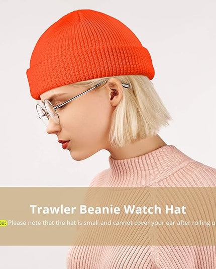 SATINIOR Trawler Beanie Watch Hat Roll-up Edge Skullcap Fisherman Beanie for Women Men