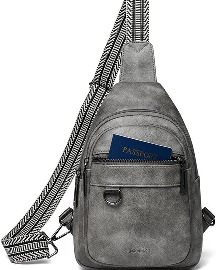 7L Sling Bag for Women Men Vegan Leather Crossbody Bags Fanny Pack Purse Backpack Over Shoulder Bag Travel Anti Theft