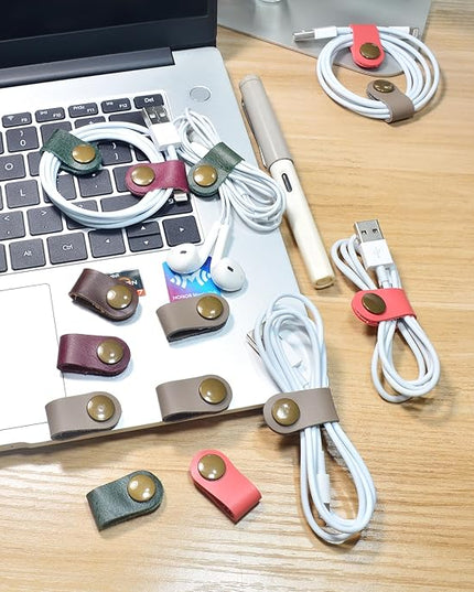 CAILLU Cord Organizer,Cord Keeper,Cable Organizer USB Holder,Cable Management,Cable Straps,Earbud case,wrap Headset Winder,Phone Earphone Clips Ties (gray Cord Organizer)