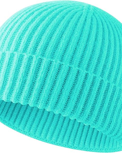 ROYBENS Swag Wool Knit Cuff Short Fisherman Beanie for Men Women, Winter Warm Hats