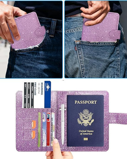Passport Holder Cover, ACdream Protective Premium Leather RFID Blocking Wallet Travel Case for Passport/Credit Card/Air Ticket,