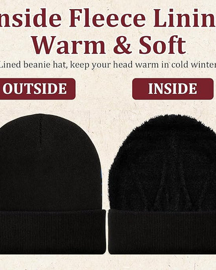 Chicingyou 120 Pcs Bulk Men Knitted Hats with Fleece Lining for Charity Homeless Donations, Unisex Beanies Winter Warm Hats