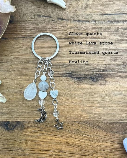 Cute Crystal Keychains Boho Key Rings for Car Keys Kawaii Bag Accessories Charms Bling Healing Teardrop Keyring Handmade